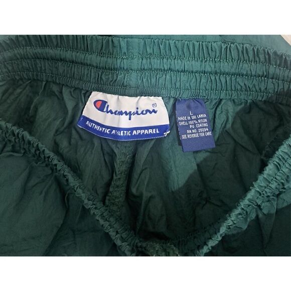 Vintage CHAMPION Forrest Green Ankle Zip Windbreaker Jogger Pants Womens Small - Picture 7 of 8